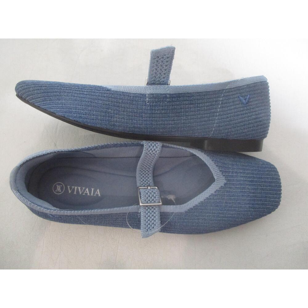 * NEW * VIVAIA Blue woven Square Toe Mary Jane Flats shoes eu 35.5